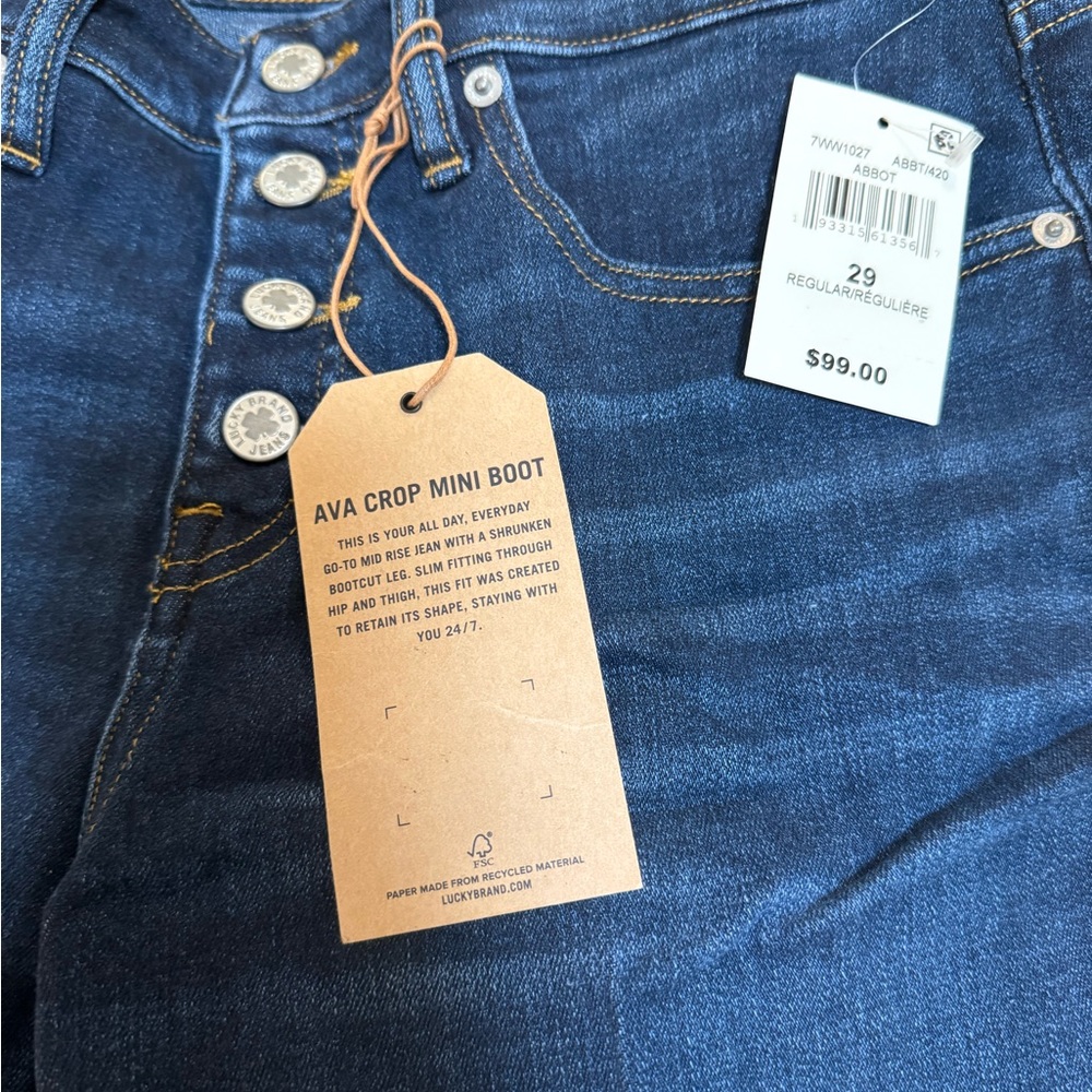 Lucky Brand Ava Crop Mini Boot Jeans in Dark Indigo